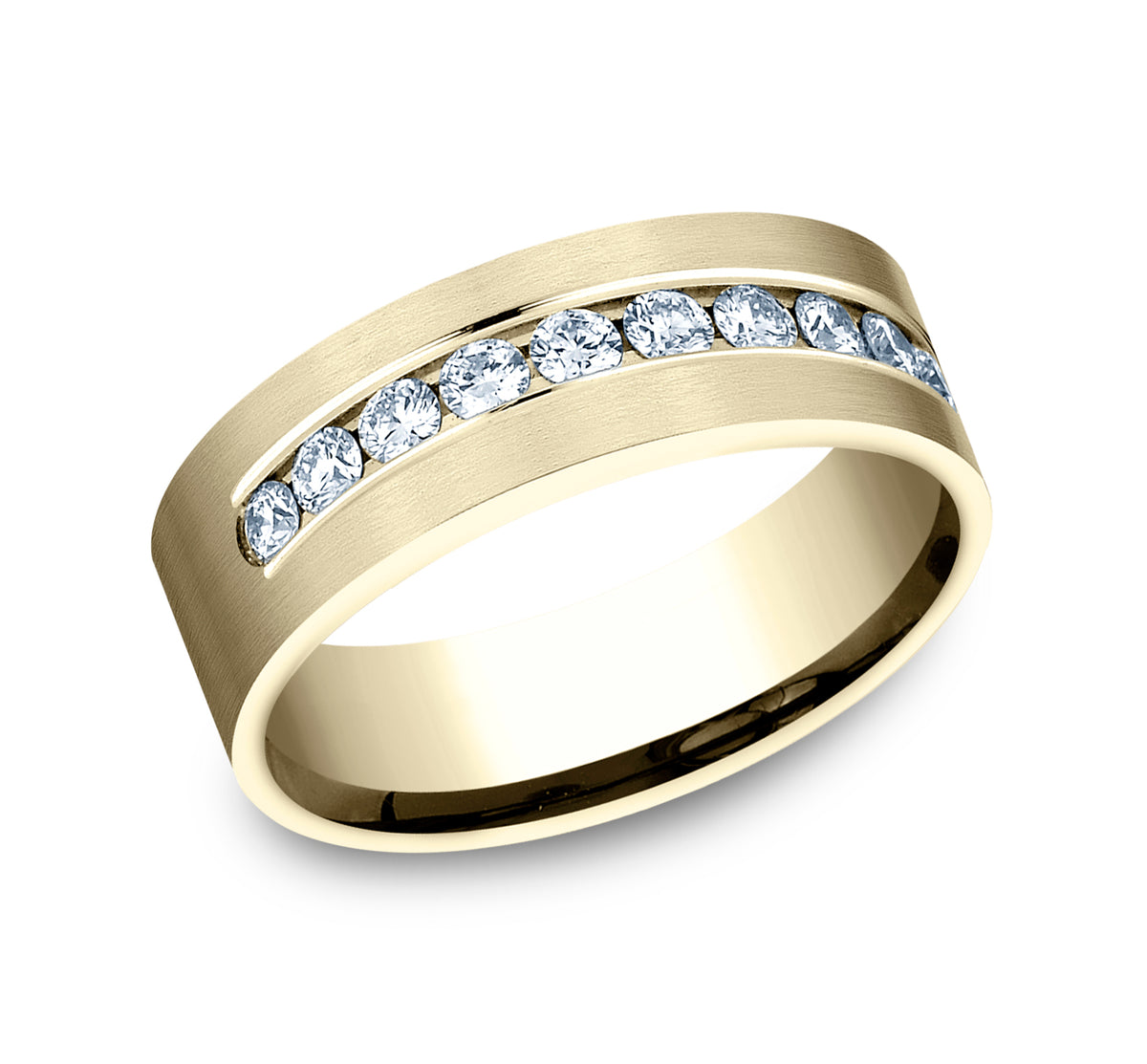 THE BOSS 8mm 14K Yellow Benchmark men's wedding band