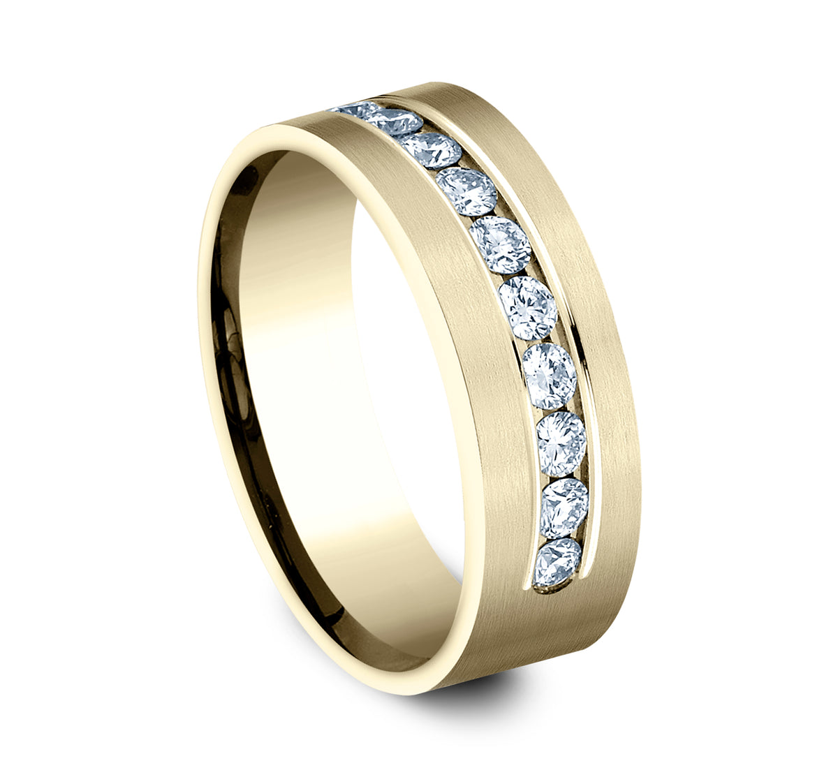 THE BOSS 8mm 14K Yellow Benchmark men's wedding band