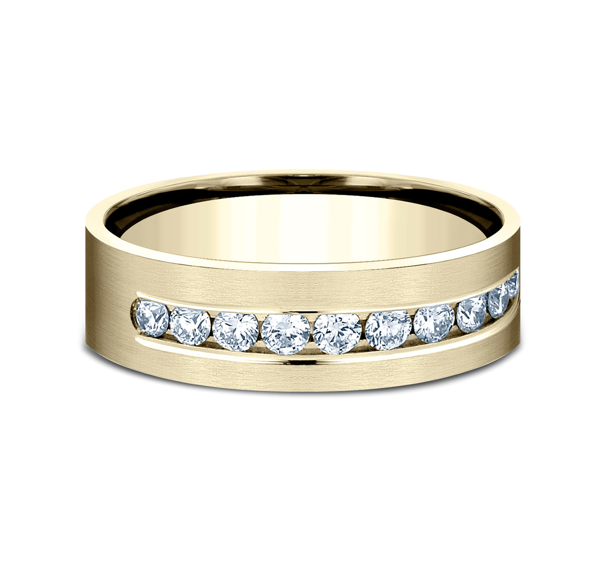 THE BOSS 8mm 14K Yellow Benchmark men's wedding band