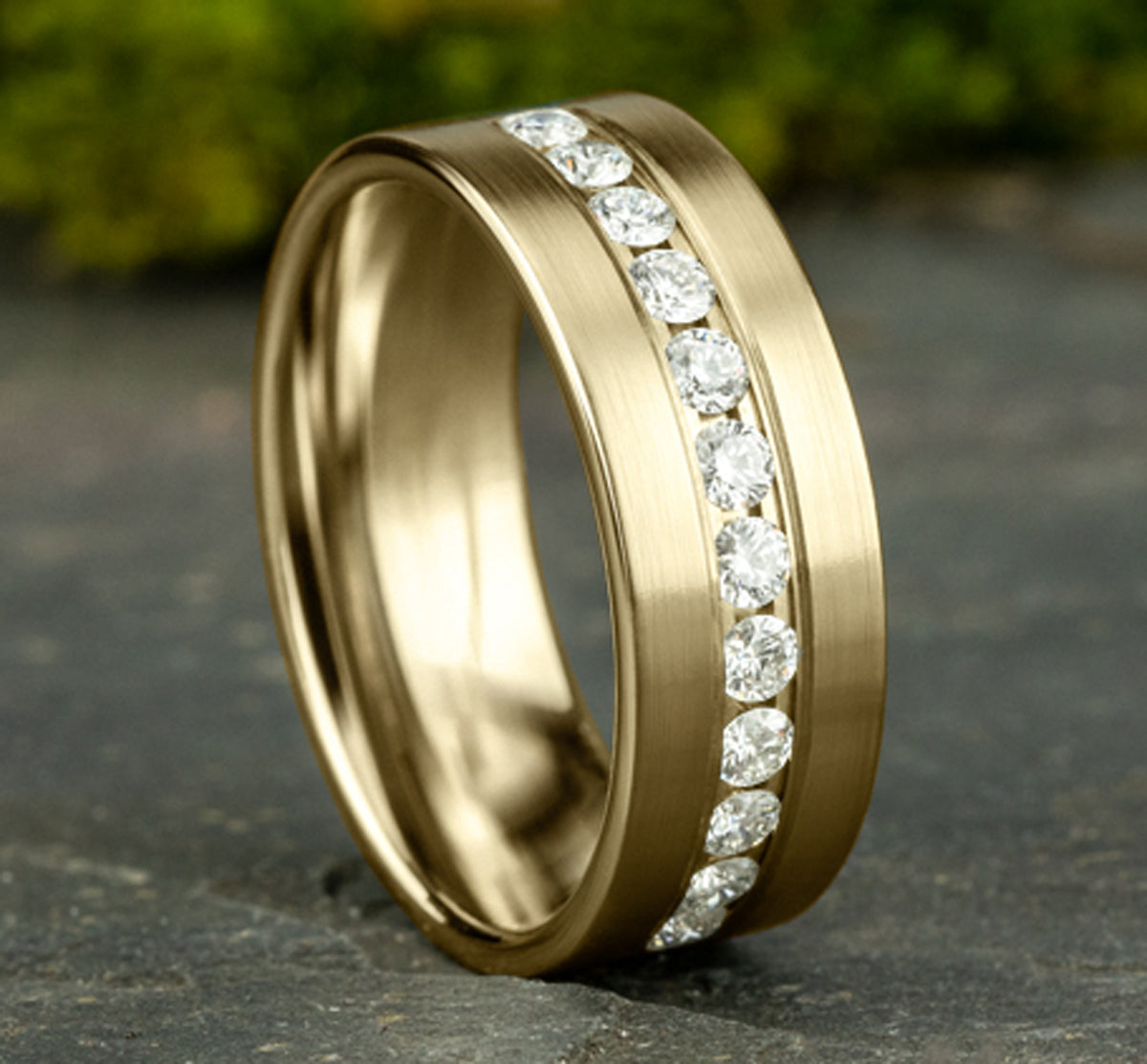 THE BOSS 8mm 14K Yellow Benchmark men's wedding band