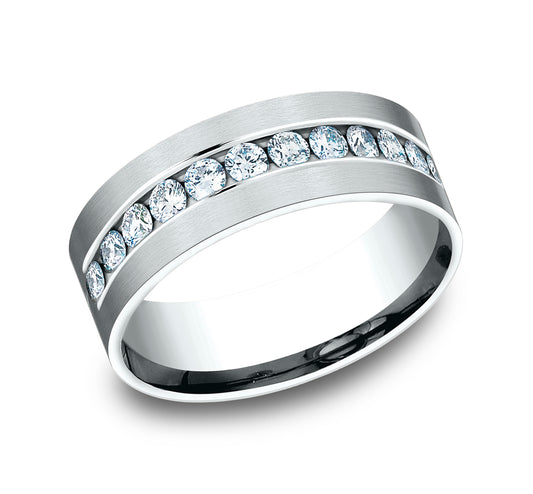 THE ARISTOCRAT 8mm 14K White Benchmark men's wedding band
