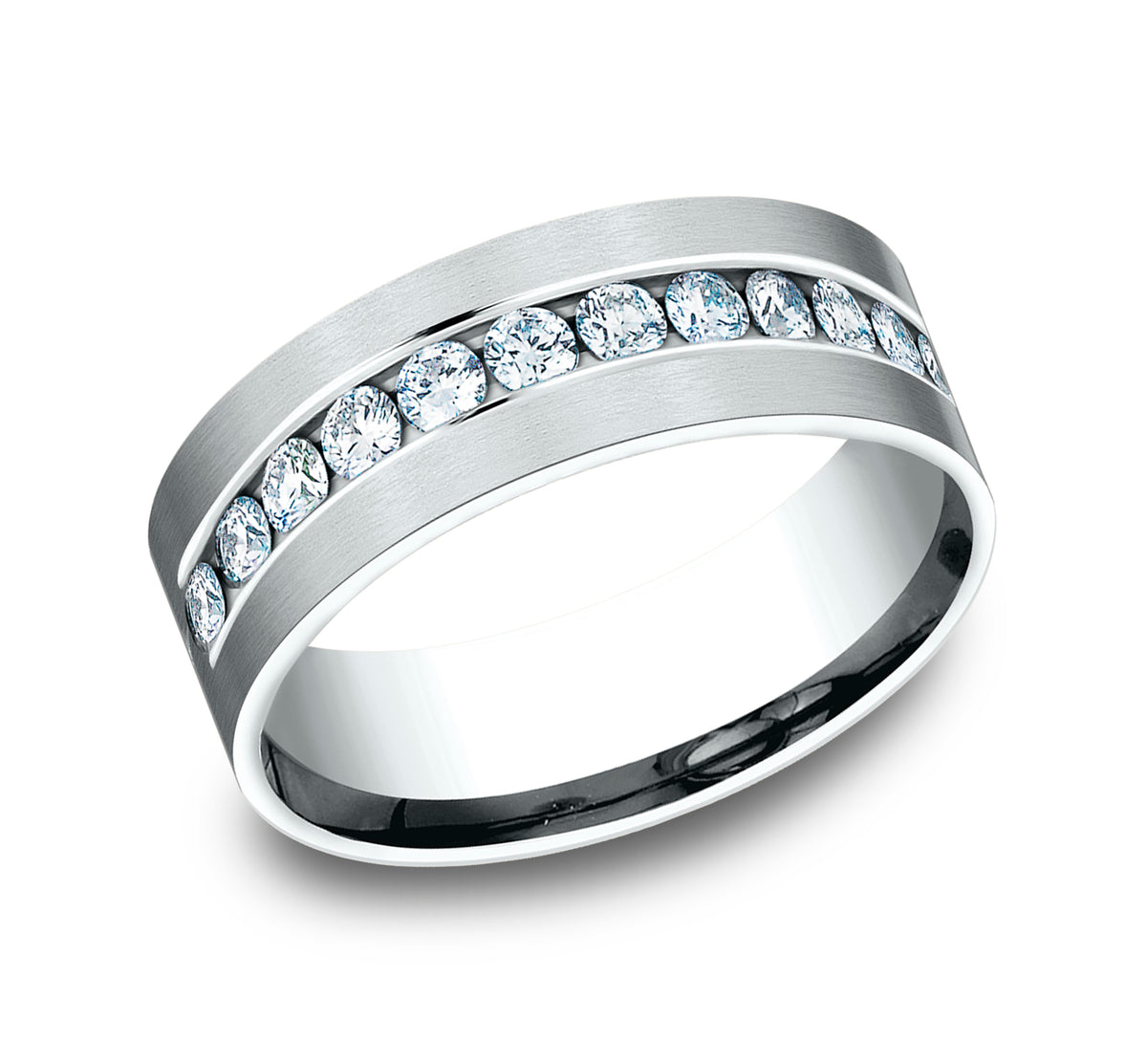 THE ARISTOCRAT 8mm 14K White Benchmark men's wedding band