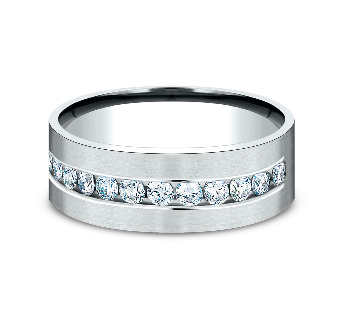 THE ARISTOCRAT 8mm 14K White Benchmark men's wedding band