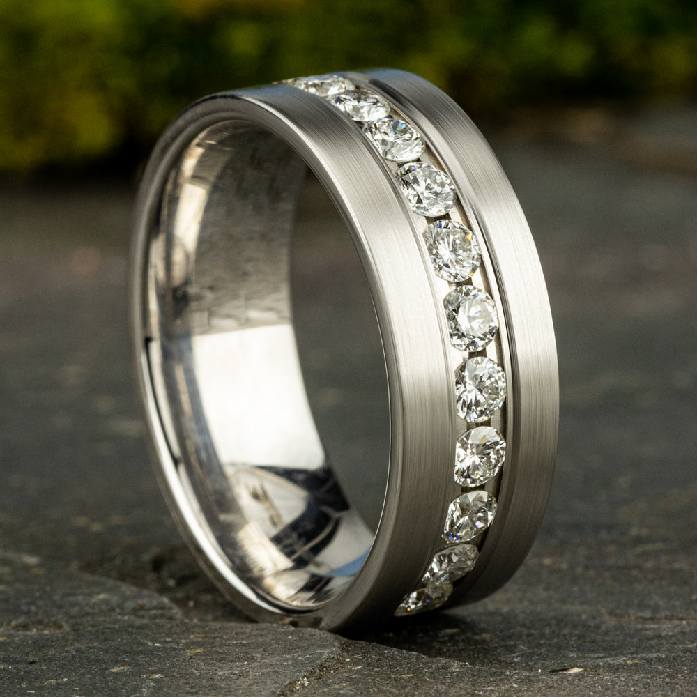 THE ARISTOCRAT 8mm 14K White Benchmark men's wedding band