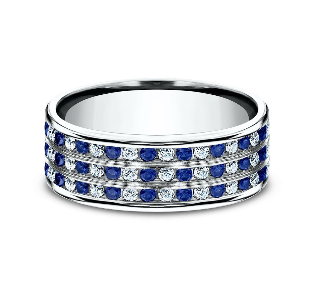 THE DUO 8mm 14K White Benchmark men's wedding band