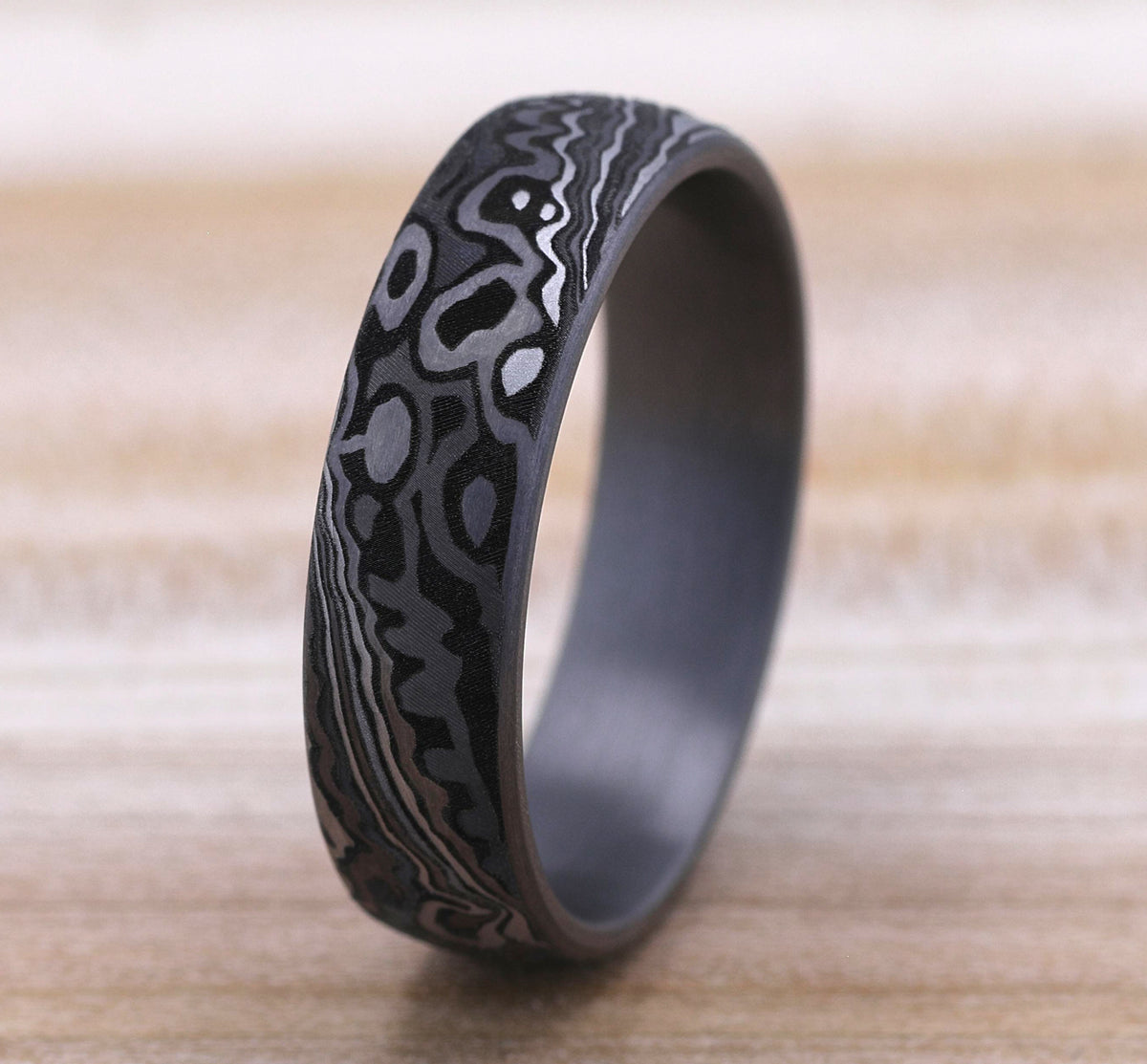 THE ACID ETCH 6mm Tantalum Grey Benchmark men's wedding band