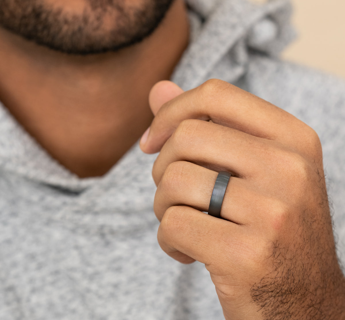 THE WATCHMAN 6mm Tantalum Grey Benchmark men's wedding band