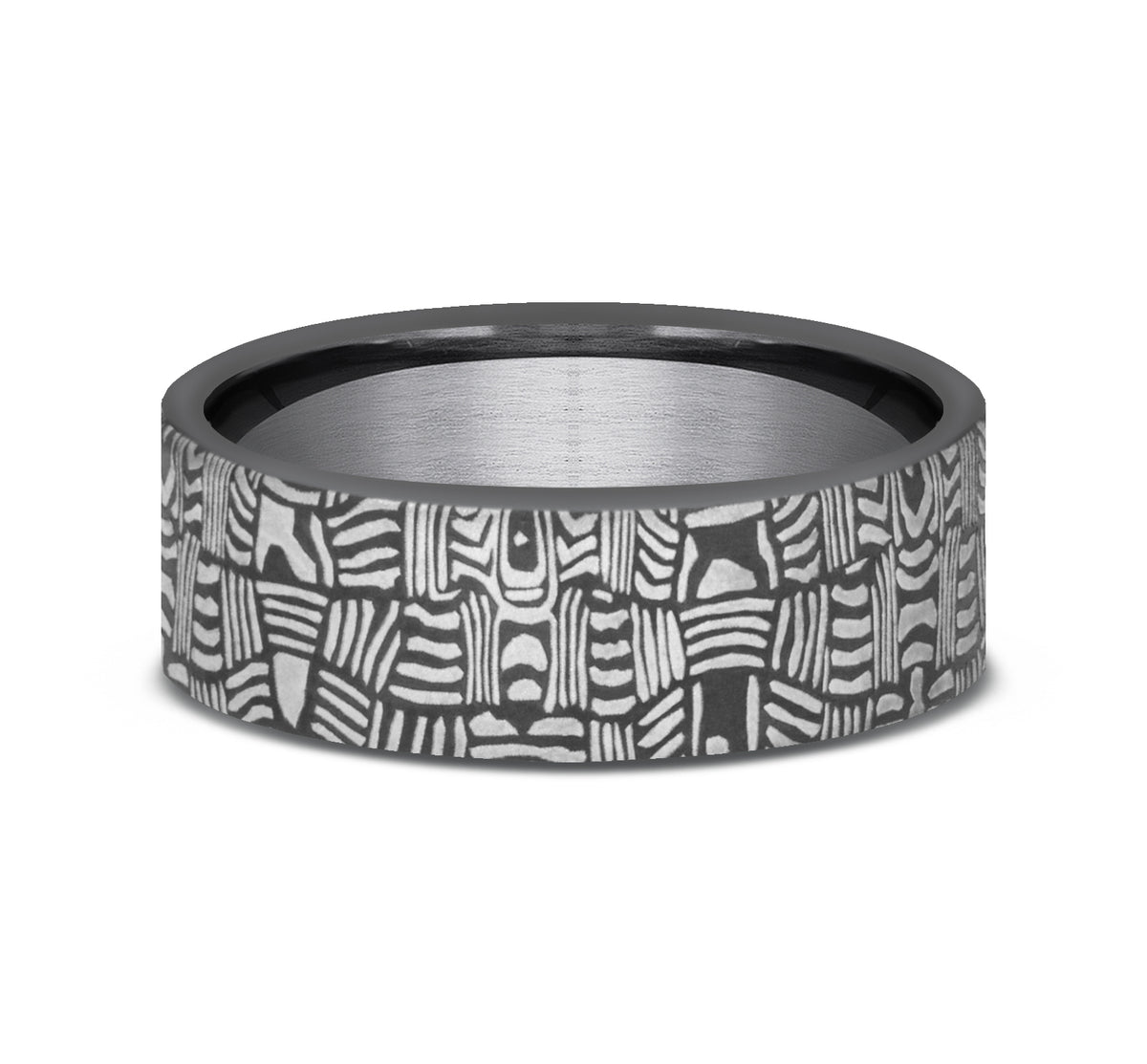 THE BASKET WEAVE 7mm Tantalum Dark Benchmark men's wedding band