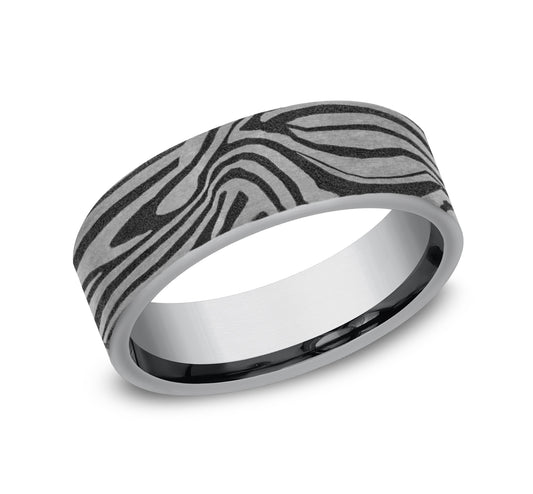 THE LAVA LAMP 7mm Tantalum Grey Benchmark men's wedding band