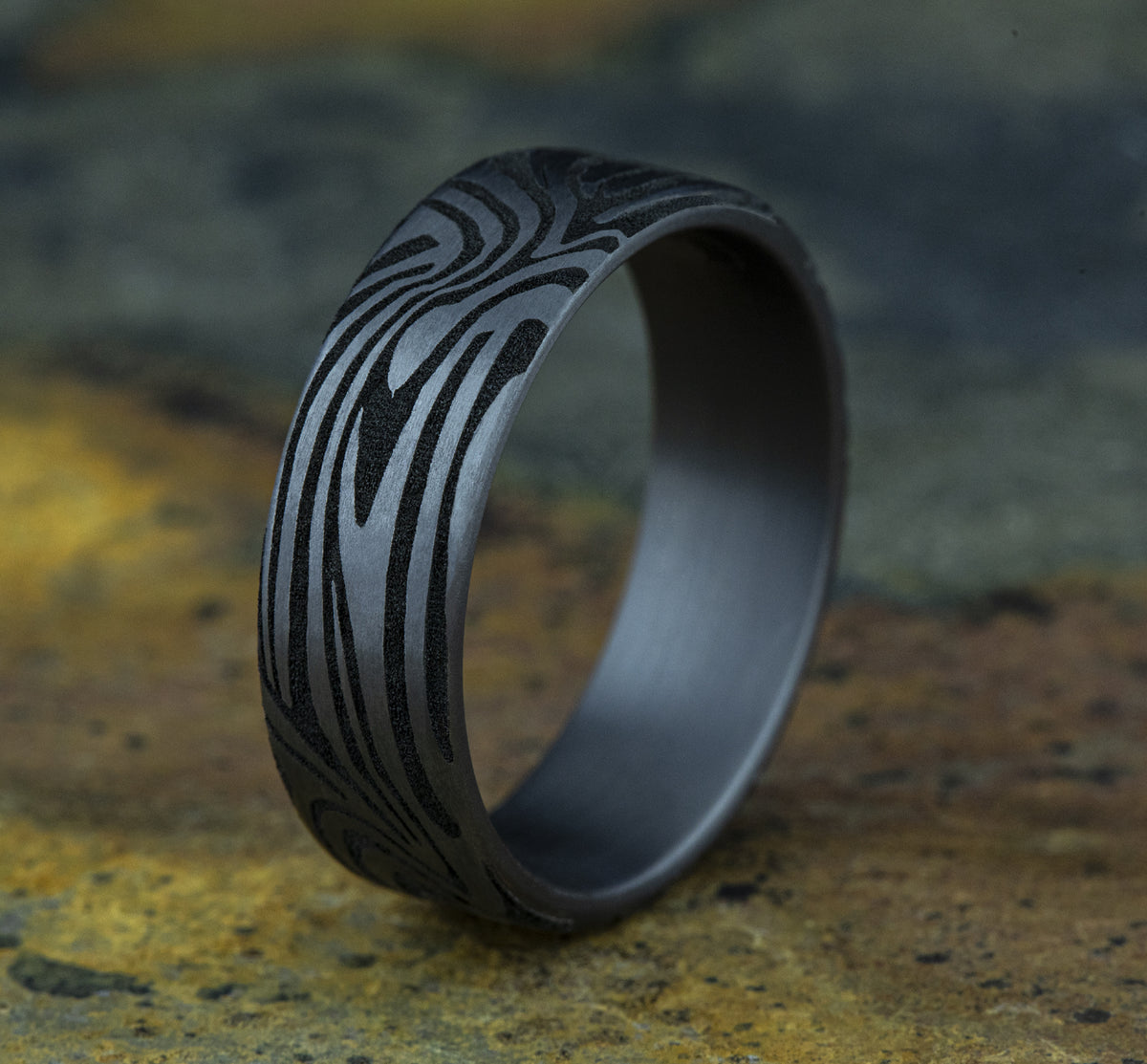 THE LAVA LAMP 7mm Tantalum Grey Benchmark men's wedding band