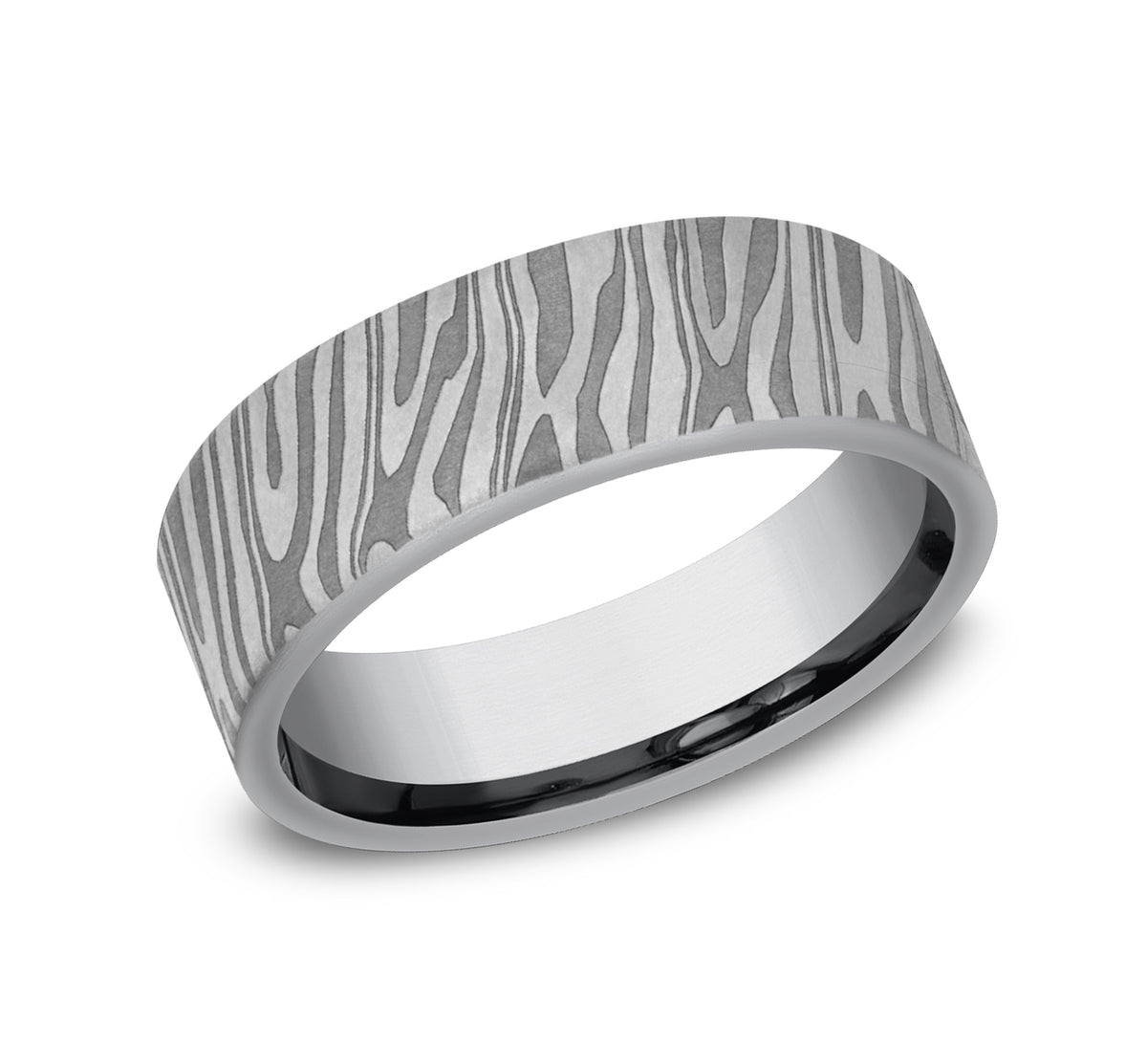 THE TIGER STRIPE 7mm Tantalum Grey Benchmark men's wedding band