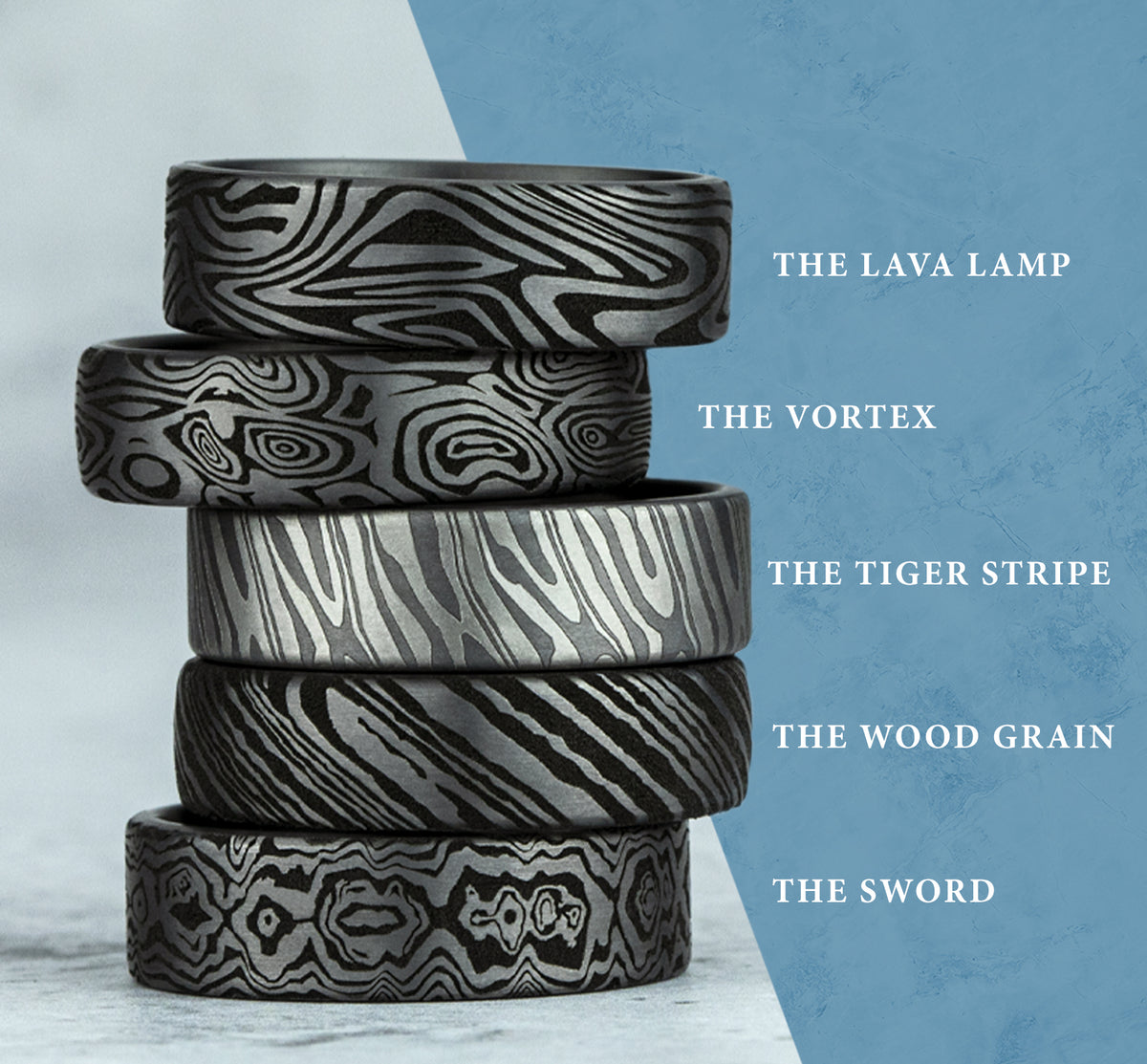 THE TIGER STRIPE 7mm Tantalum Grey Benchmark men's wedding band