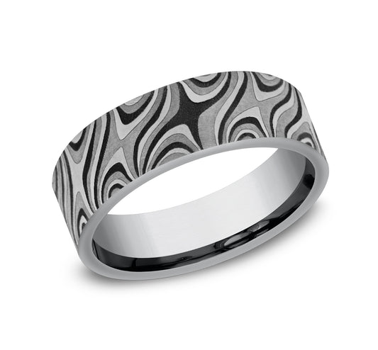 THE SATURN 7mm Tantalum Grey Benchmark men's wedding band