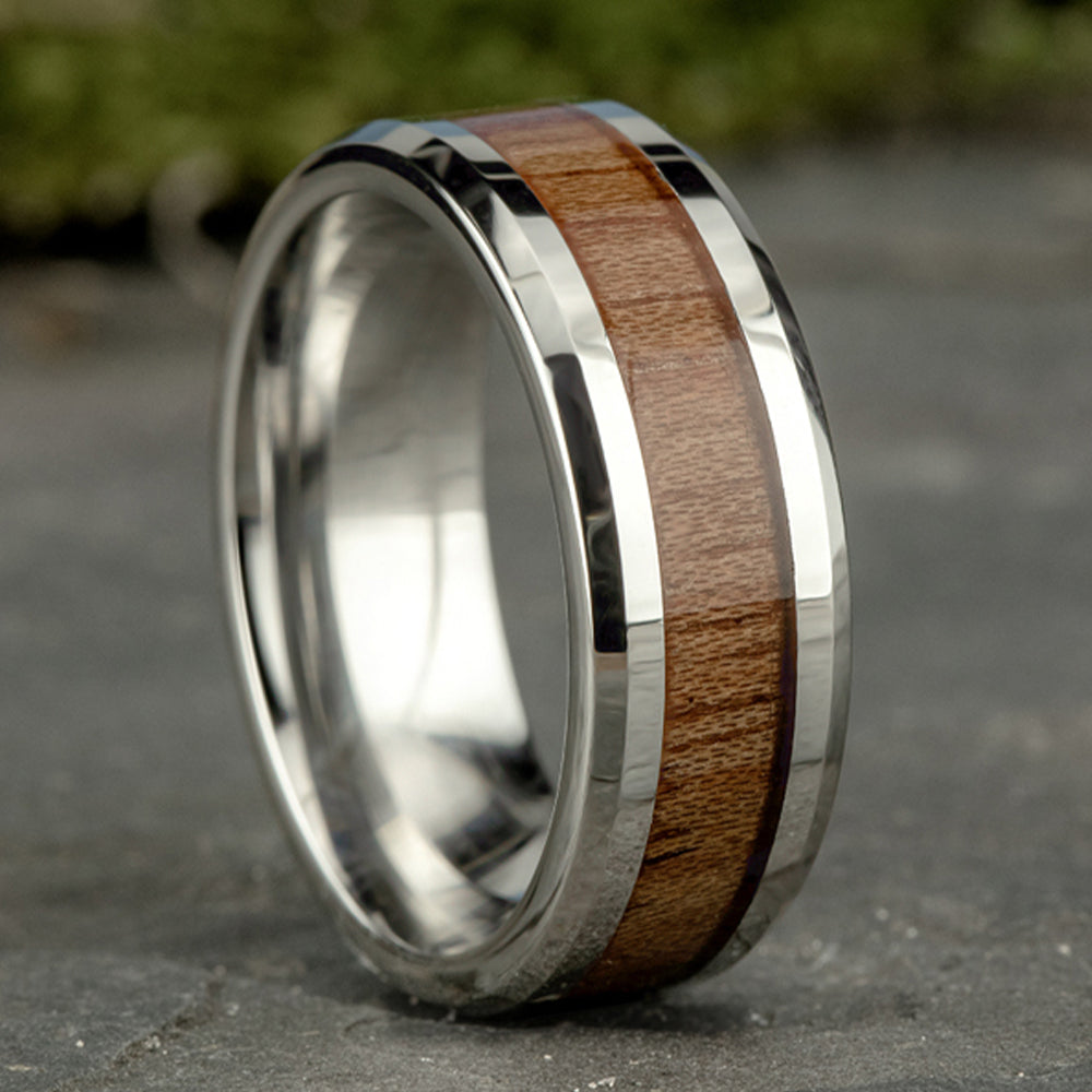THE MAKER 8mm Cobalt White Benchmark men's wedding band