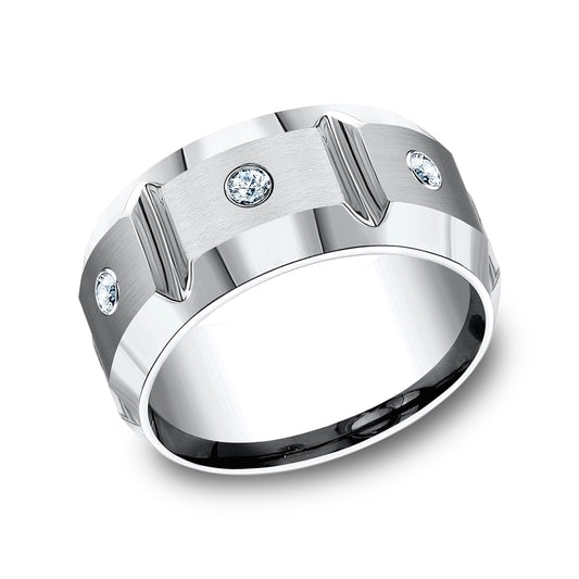 THE SIEGE 10mm Cobalt White Benchmark men's wedding band