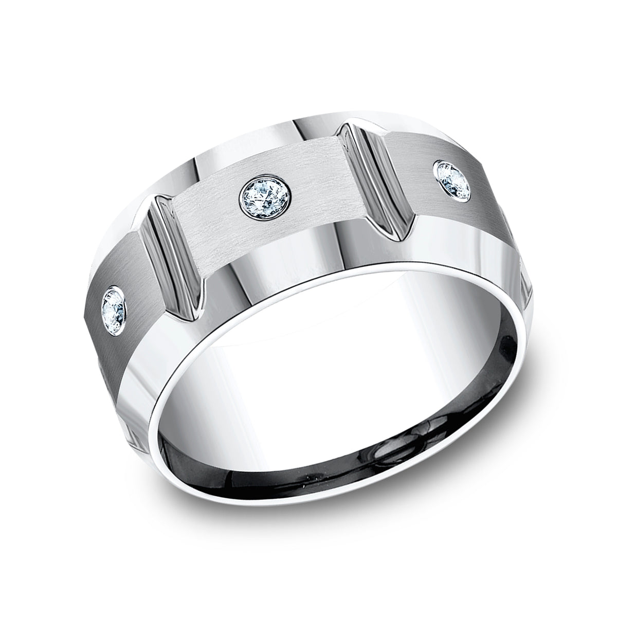 THE SIEGE 10mm Cobalt White Benchmark men's wedding band