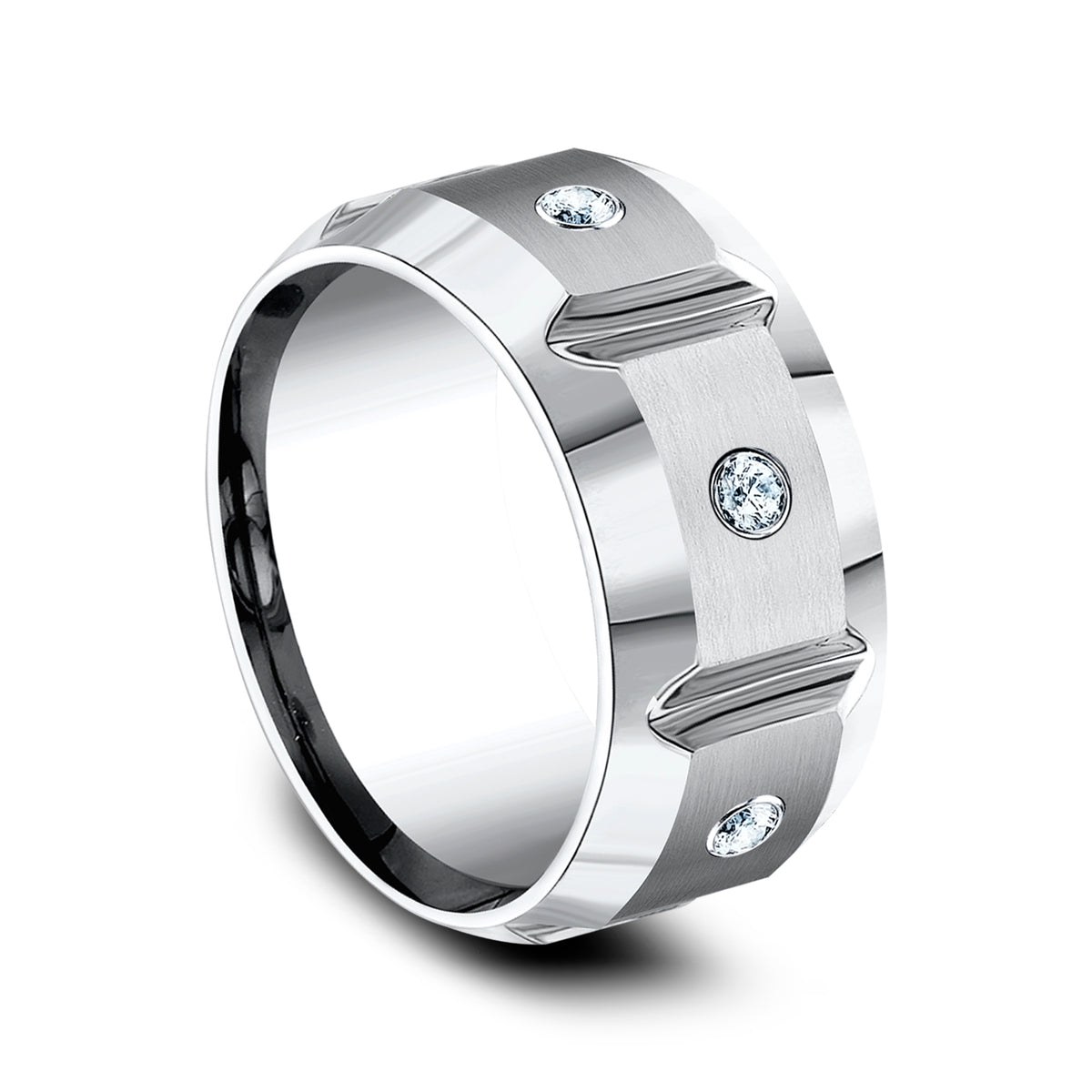THE SIEGE 10mm Cobalt White Benchmark men's wedding band