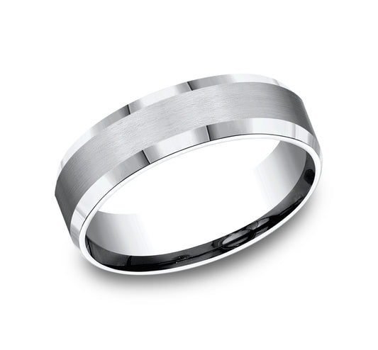 THE CHANCELLOR 6mm Cobalt White Benchmark men's wedding band