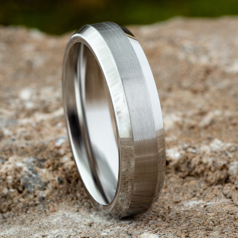 THE CHANCELLOR 6mm Cobalt White Benchmark men's wedding band