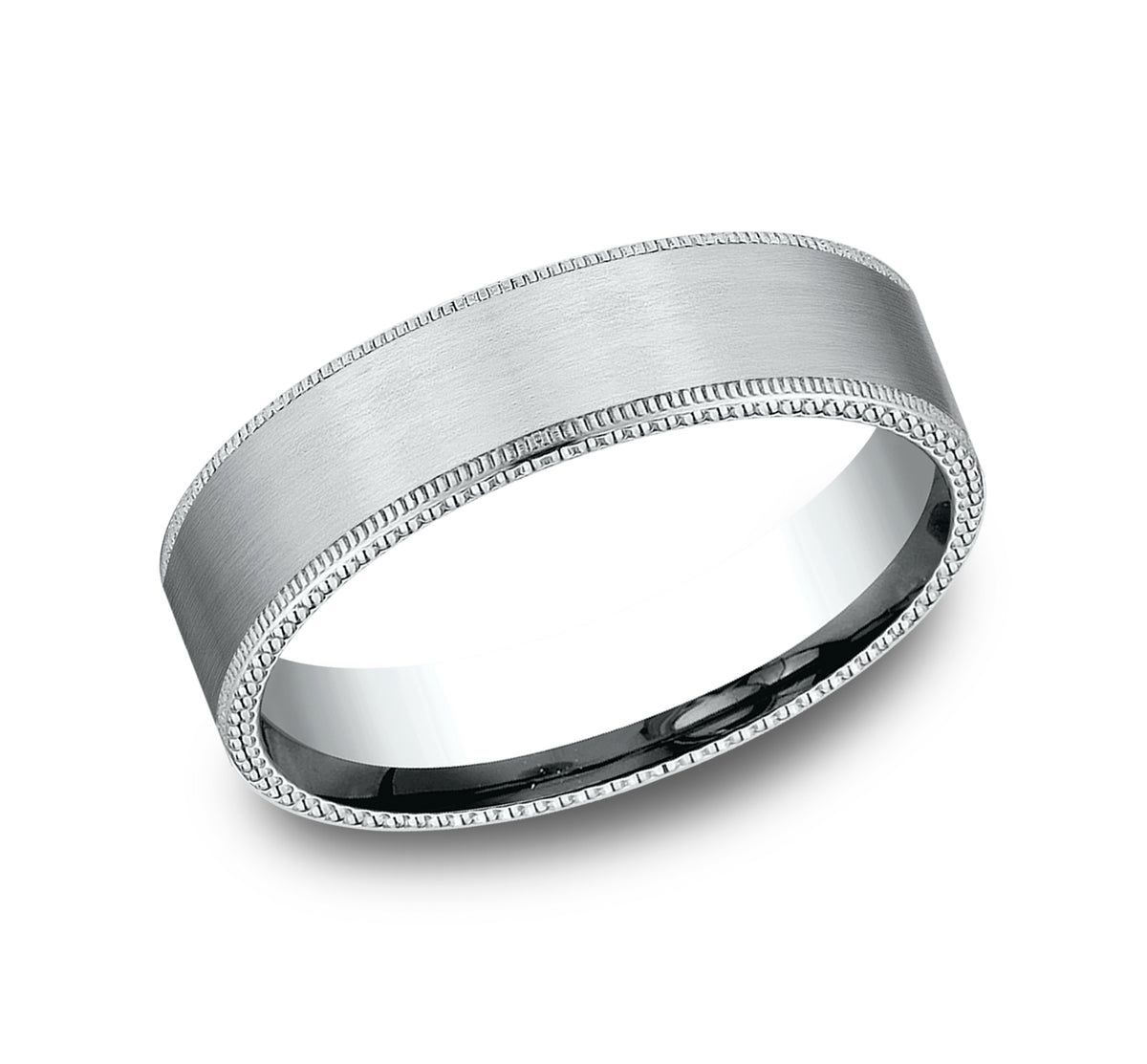 THE BOMBER 6mm 14K White Benchmark men's wedding band