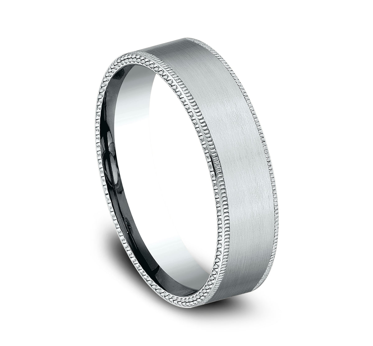 THE BOMBER 6mm 14K White Benchmark men's wedding band