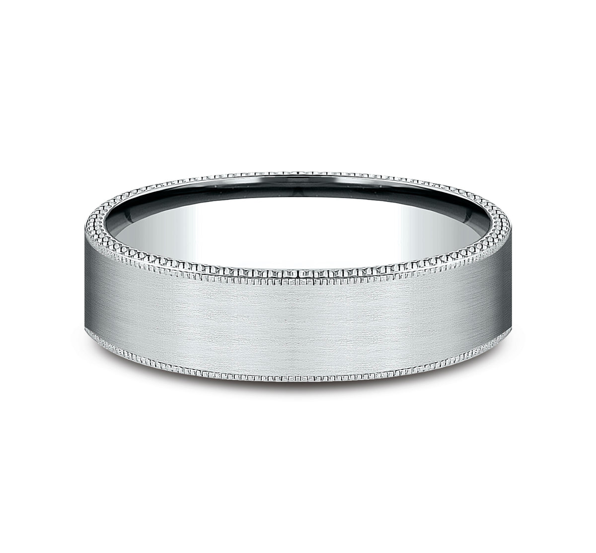 THE BOMBER 6mm 14K White Benchmark men's wedding band