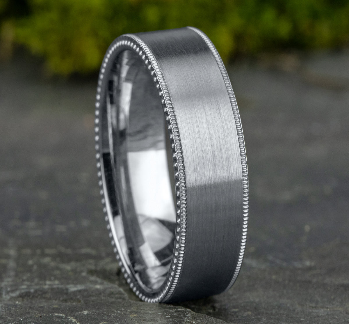 THE BOMBER 6mm 14K White Benchmark men's wedding band