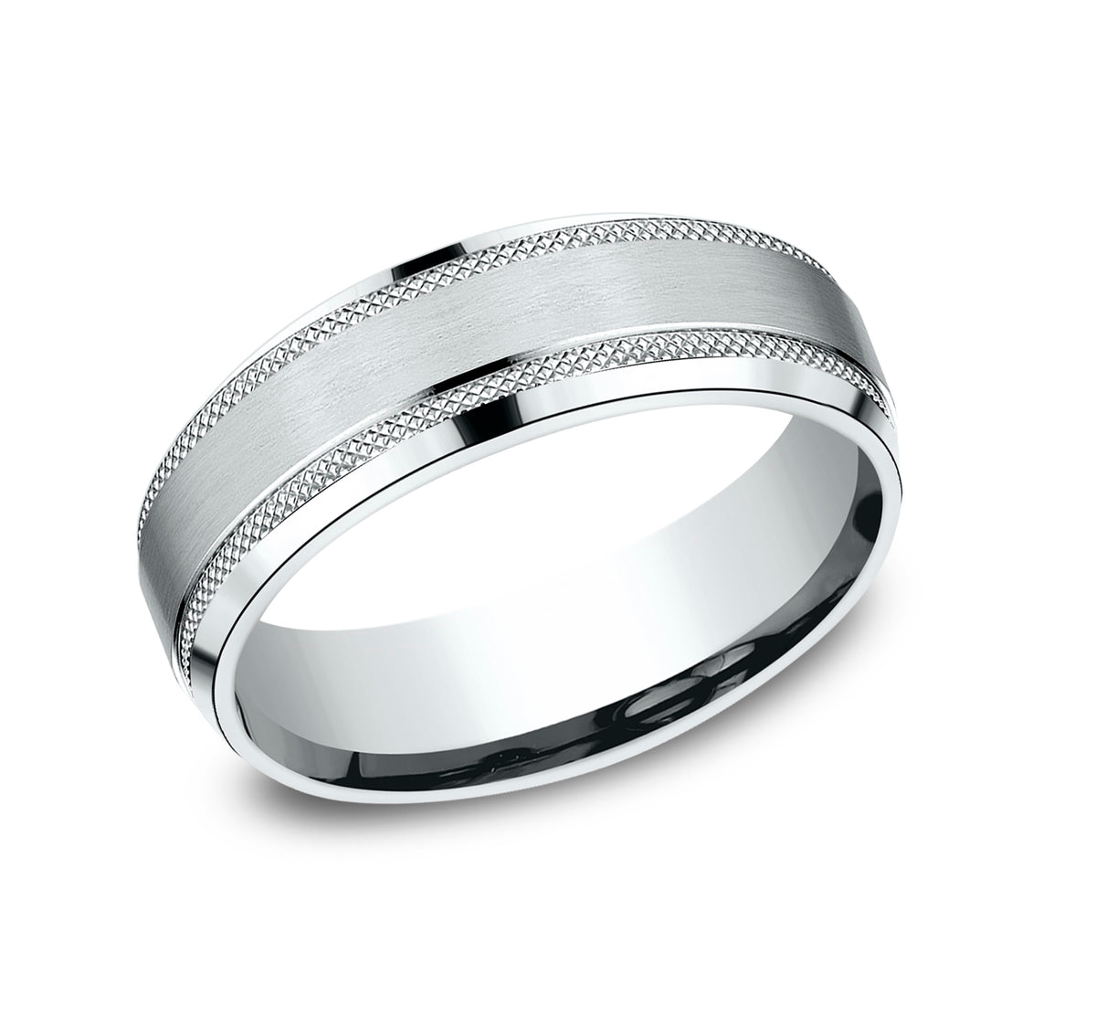 THE TITAN 6.5mm 14K White Benchmark men's wedding band