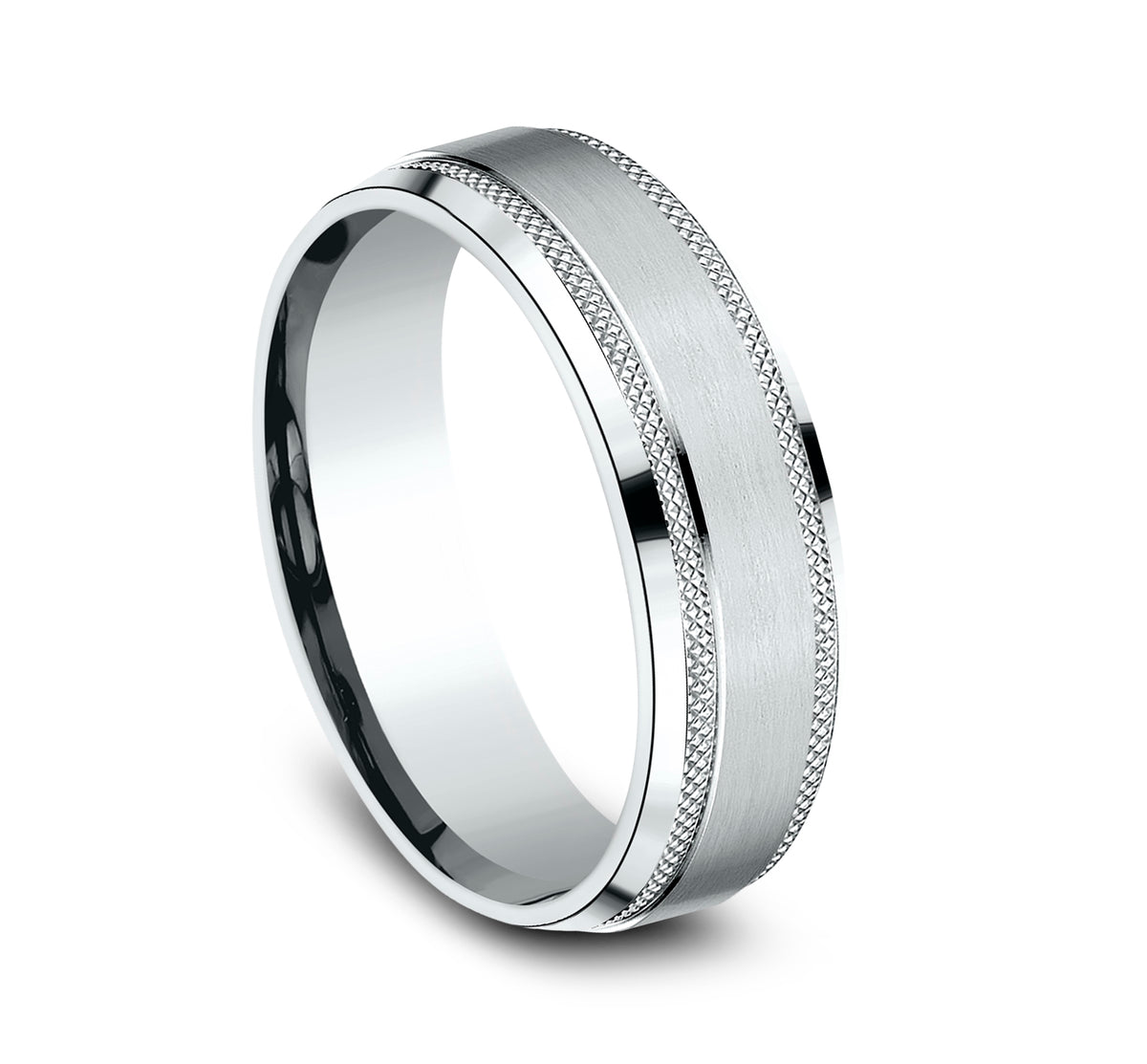 THE TITAN 6.5mm 14K White Benchmark men's wedding band