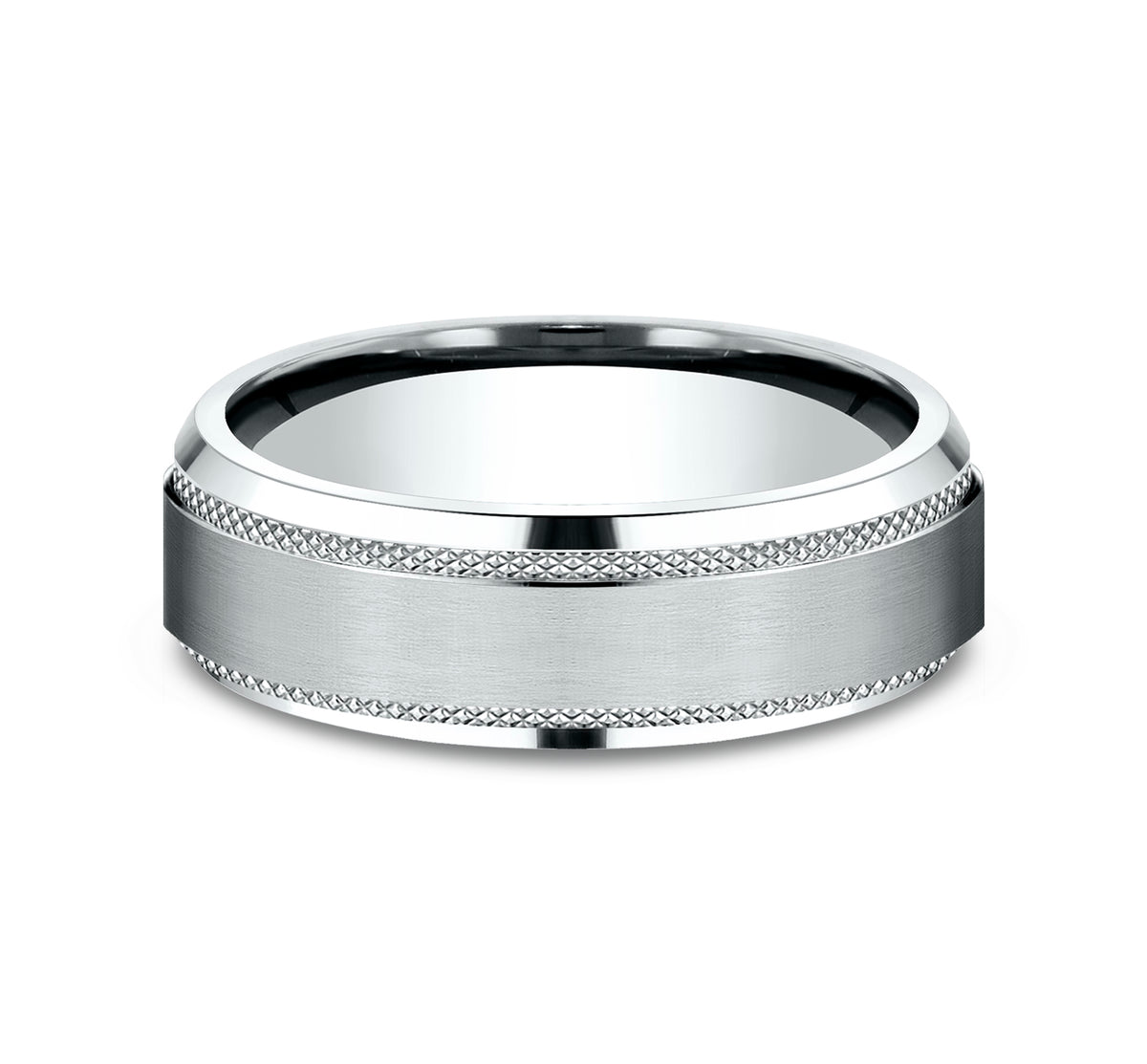 THE TITAN 6.5mm 14K White Benchmark men's wedding band