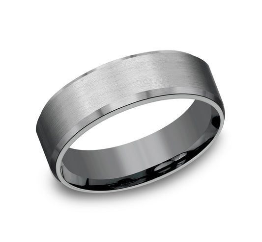 THE NOBLEMAN 7mm Tantalum Grey Benchmark men's wedding band