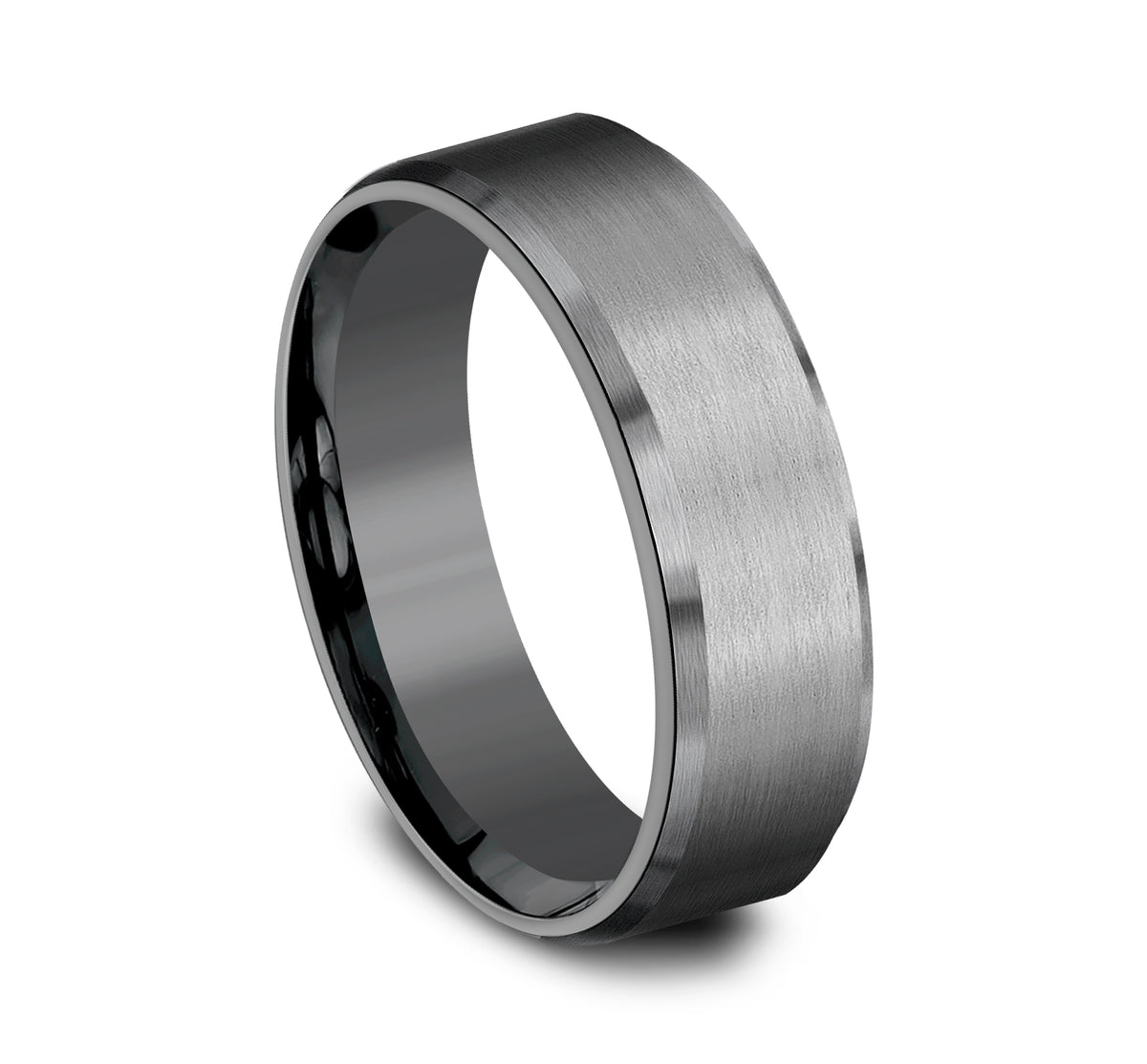 THE NOBLEMAN 7mm Tantalum Dark Benchmark men's wedding band