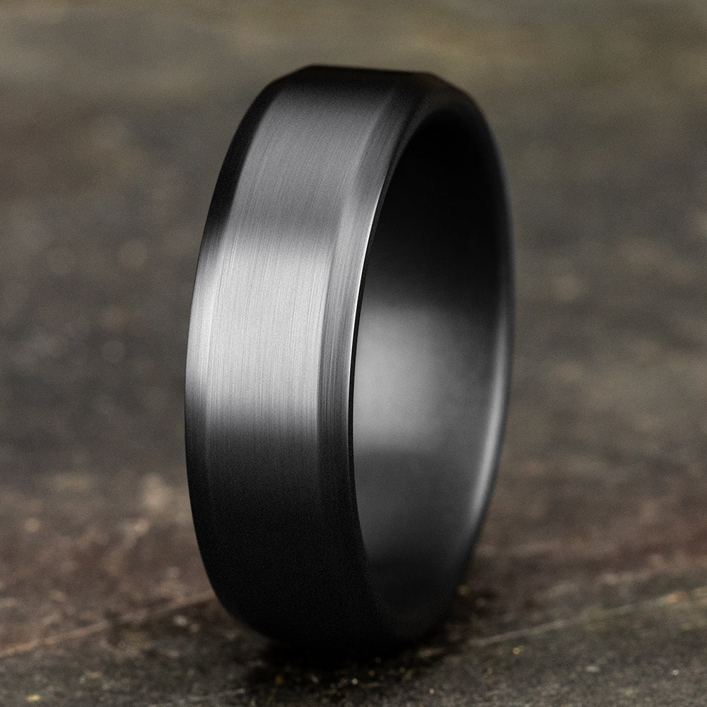 THE NOBLEMAN 7mm Tantalum Dark Benchmark men's wedding band