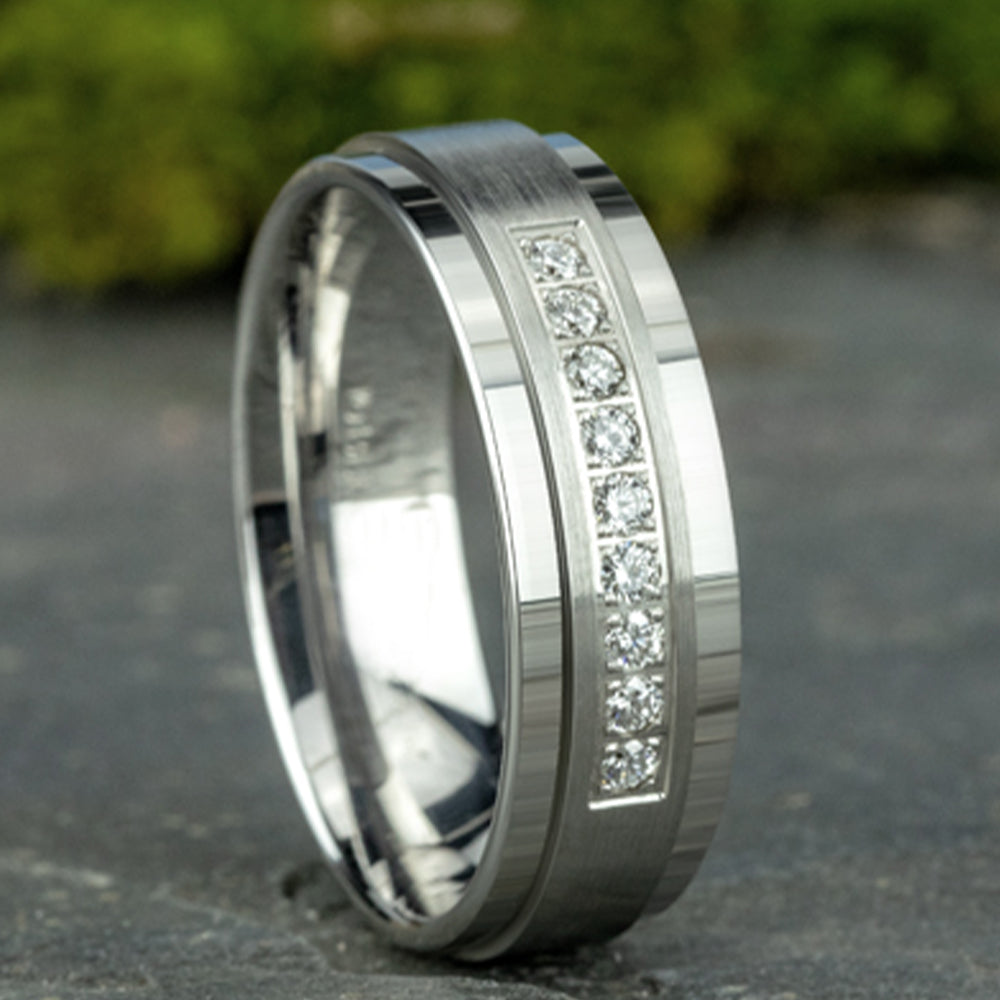 THE ARCHDUKE 7mm 14K White Benchmark men's wedding band