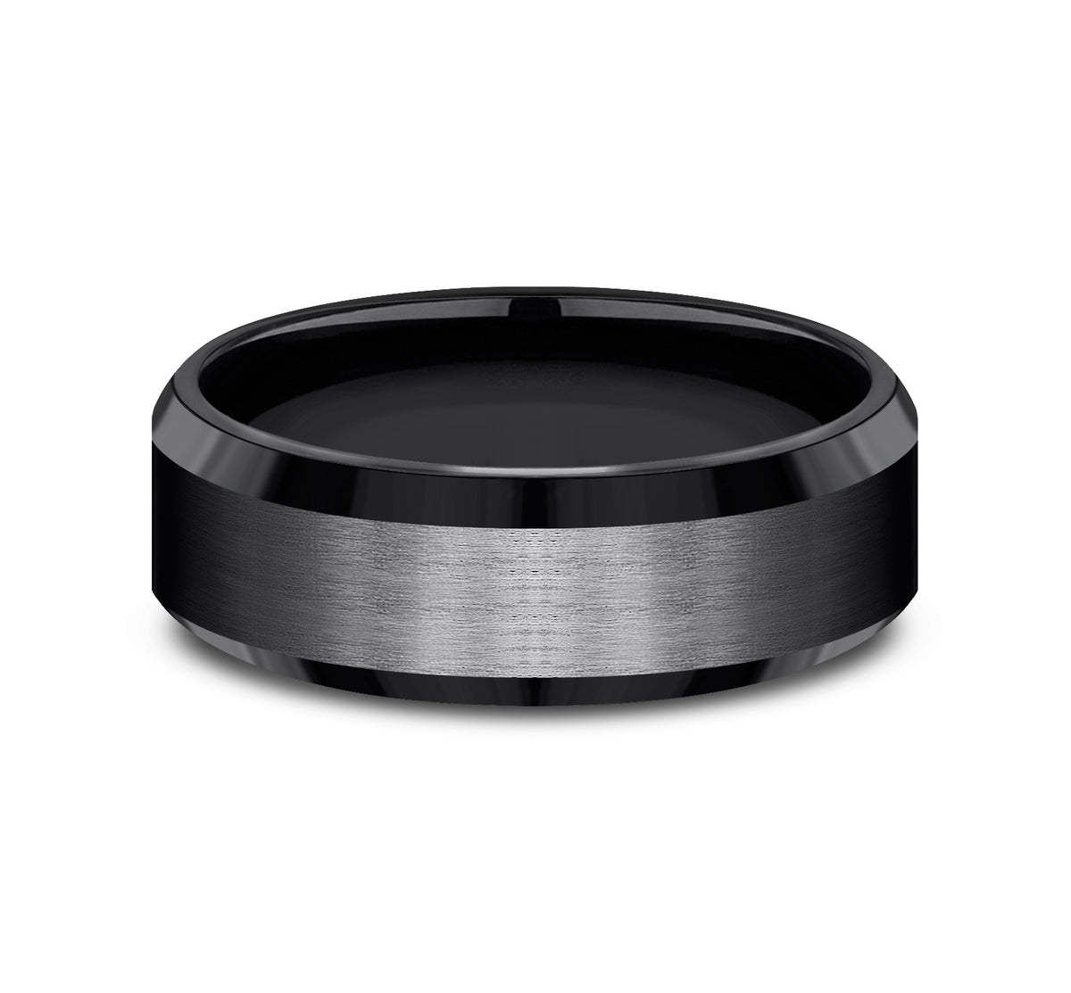 THE CHANCELLOR 7mm Black Titanium Benchmark men's wedding band