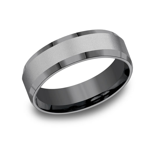 THE CHANCELLOR 7mm Tantalum Dark Benchmark men's wedding band