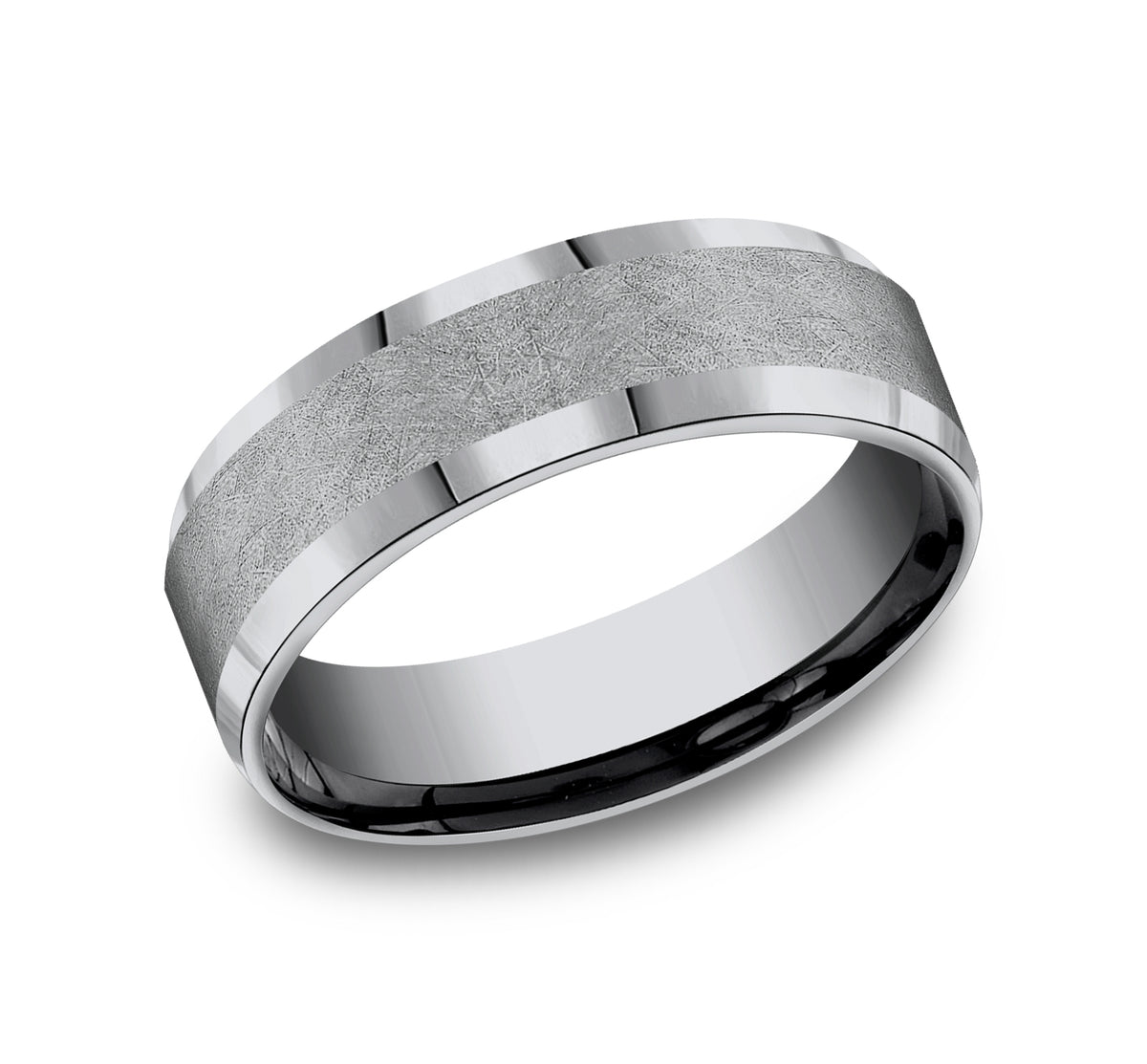 THE OFFICER 7mm Tantalum Grey Benchmark men's wedding band