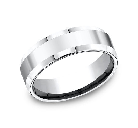 THE HIGHLAND 7mm Cobalt White Benchmark men's wedding band
