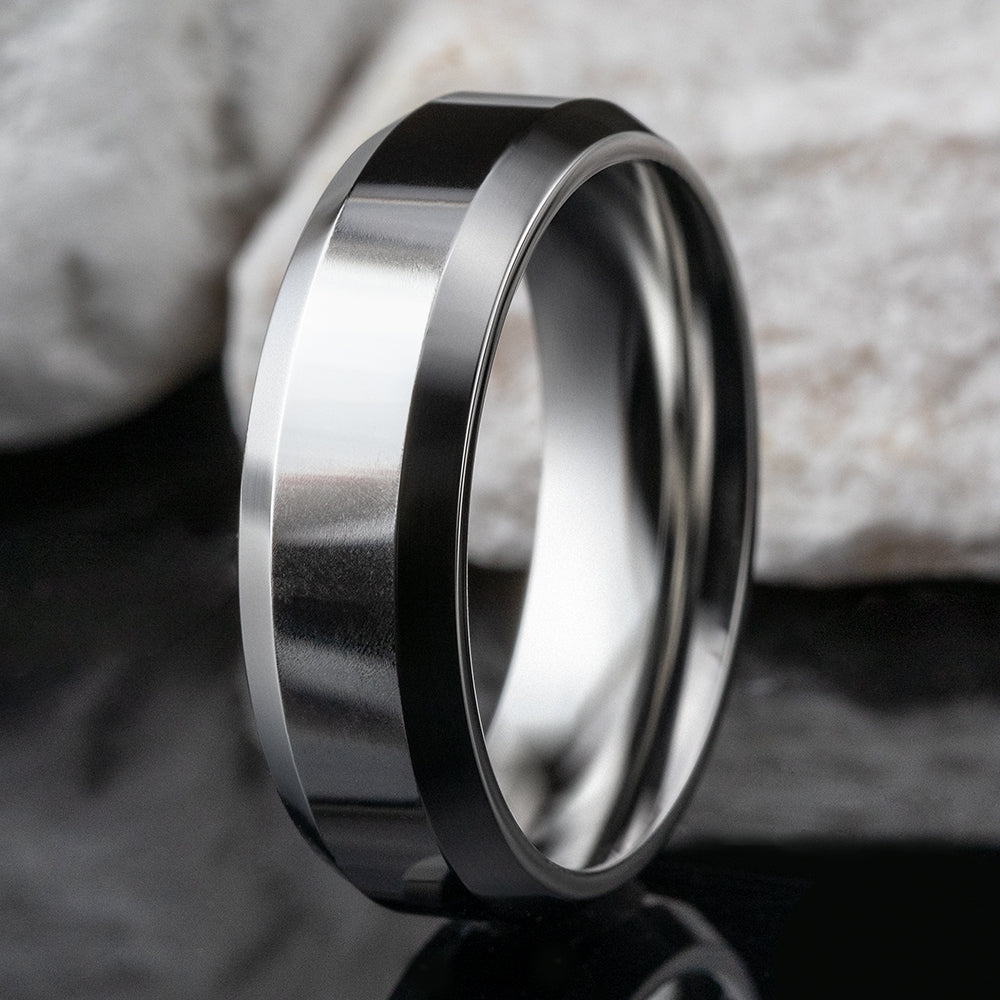 THE HIGHLAND 7mm Cobalt White Benchmark men's wedding band