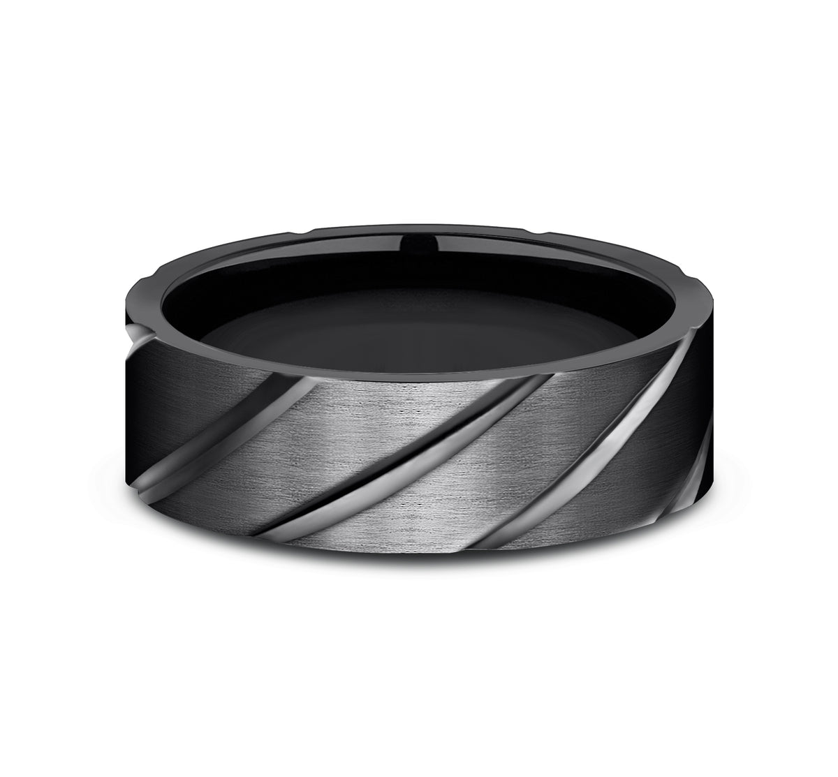 THE DAGGER 7mm Black Titanium Benchmark men's wedding band