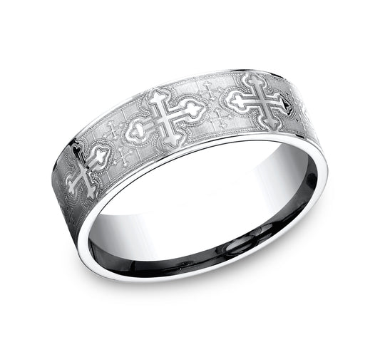 THE JOUST 7.5mm Cobalt White Benchmark men's wedding band