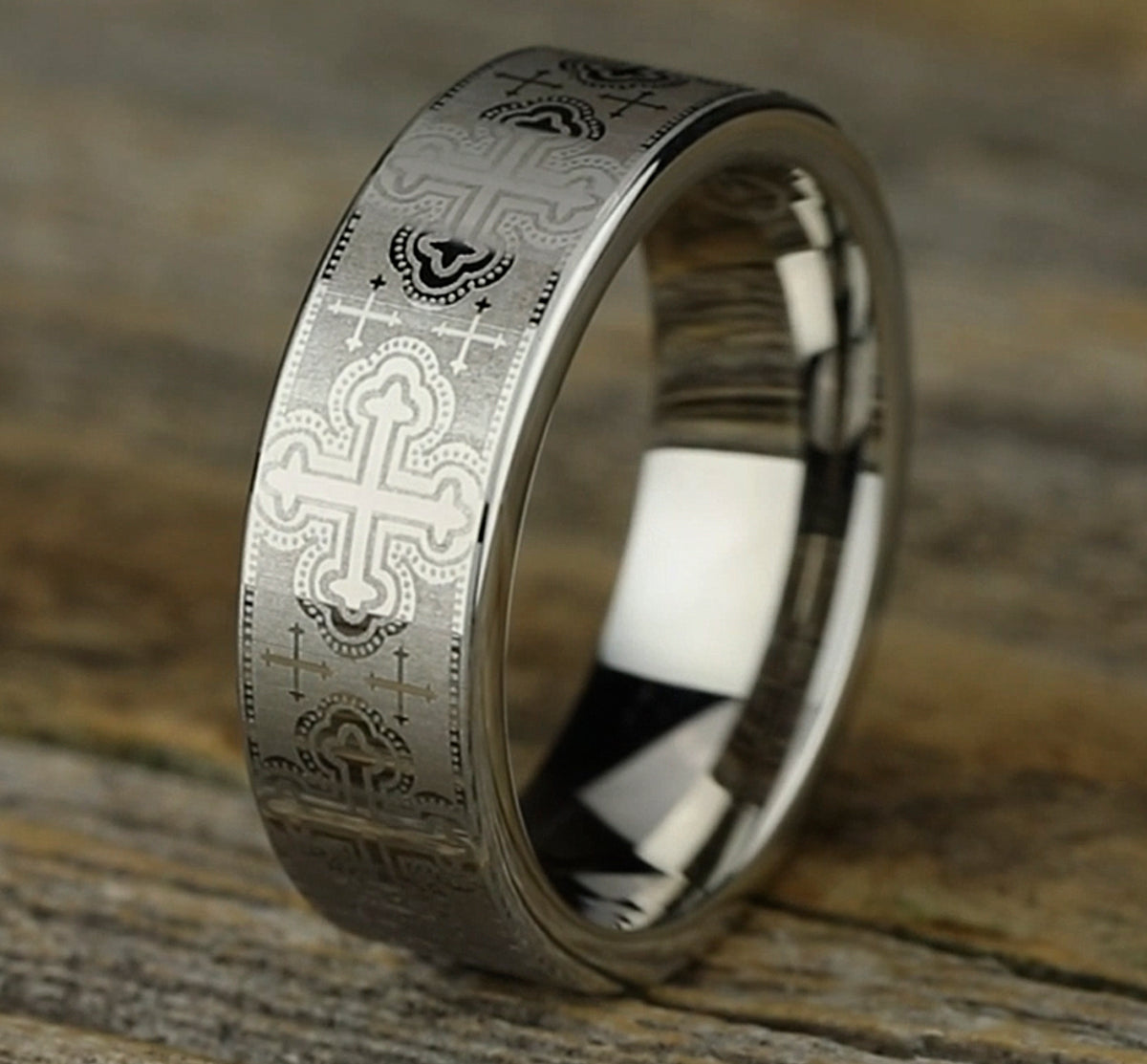 THE JOUST 7.5mm Cobalt White Benchmark men's wedding band
