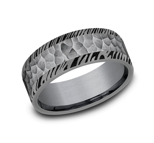 THE LEDGER 8mm Tantalum Grey Benchmark men's wedding band