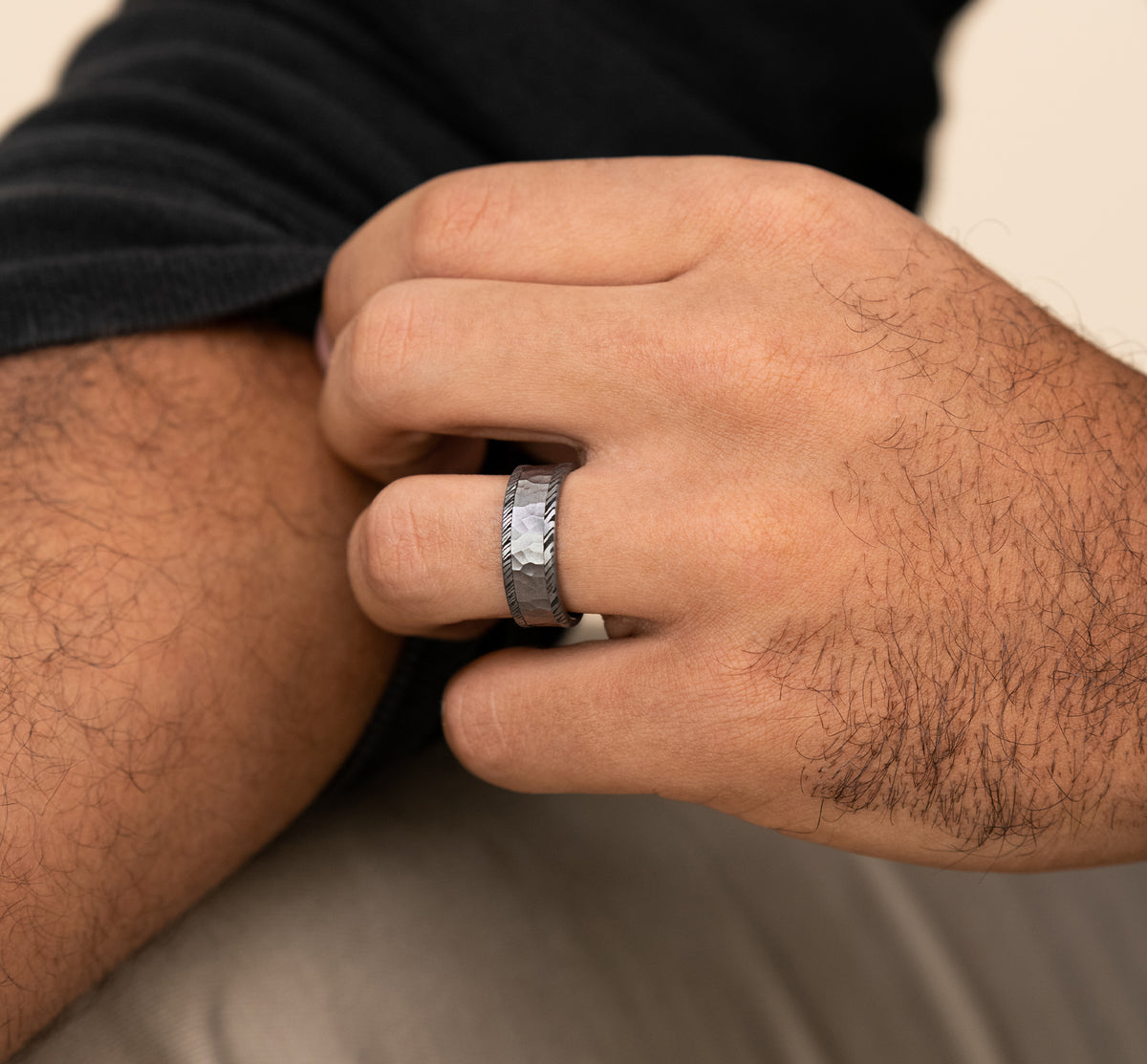 THE LEDGER 8mm Tantalum Grey Benchmark men's wedding band