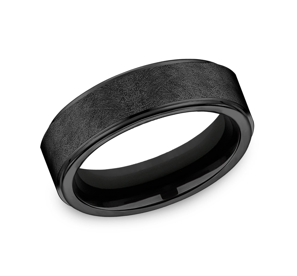 THE WHITMAN 7mm Black Titanium Benchmark men's wedding band