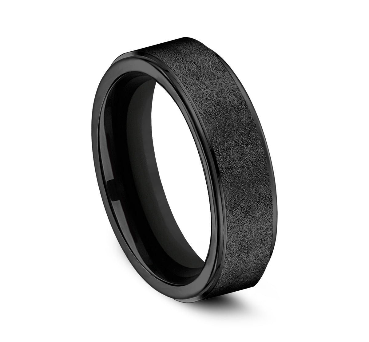 THE WHITMAN 7mm Black Titanium Benchmark men's wedding band