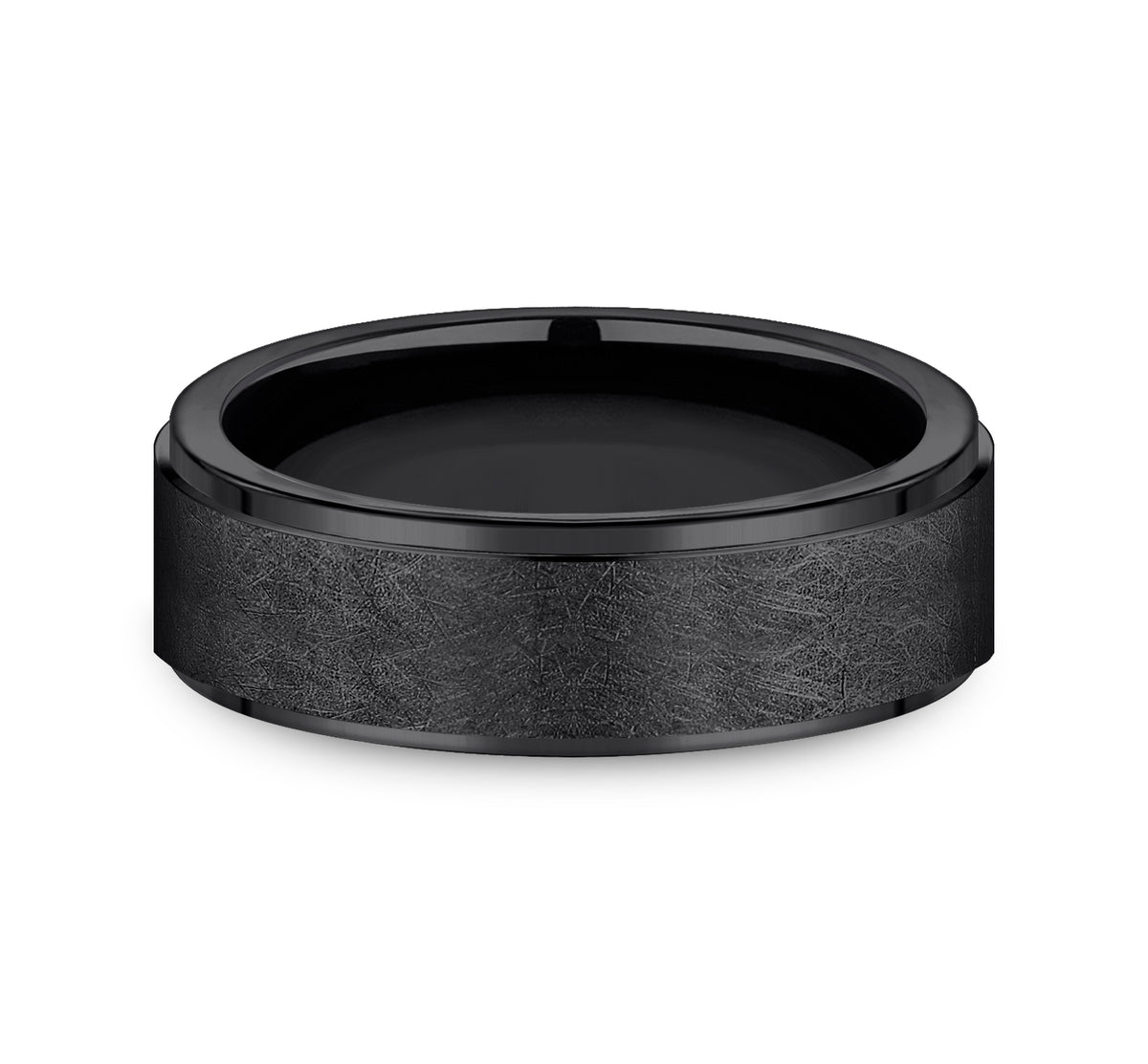 THE WHITMAN 7mm Black Titanium Benchmark men's wedding band