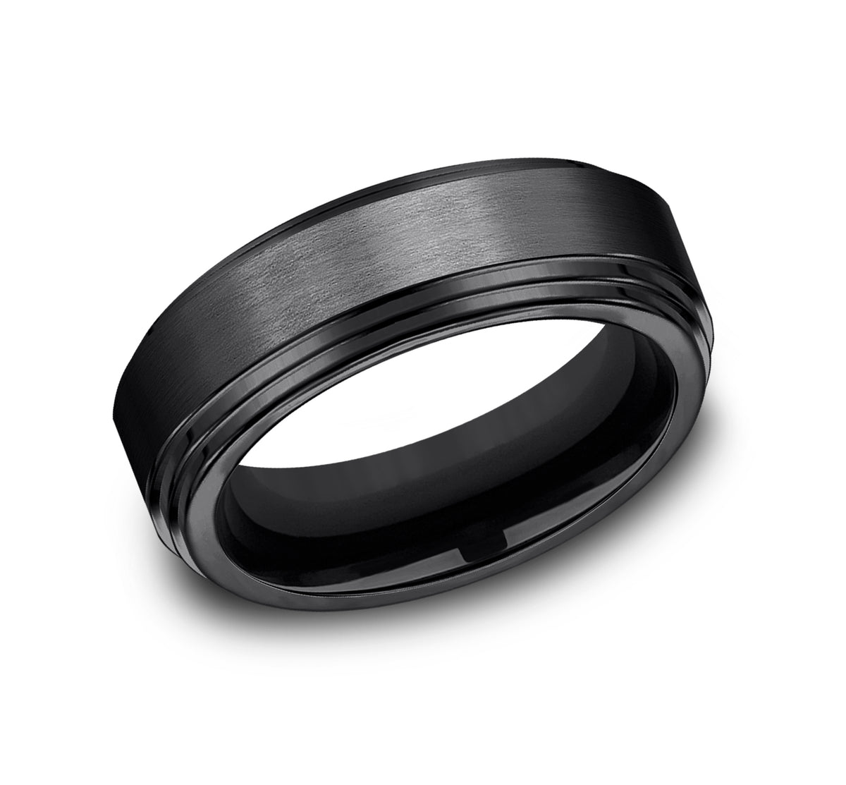 THE CADET 8mm Black Titanium Benchmark men's wedding band