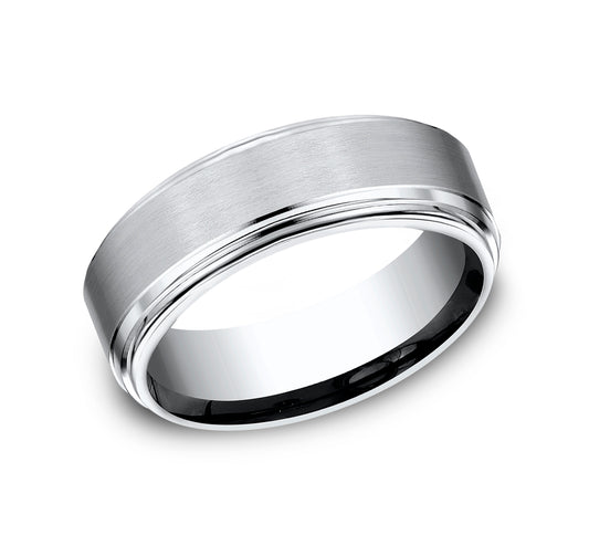 THE CADET 8mm Cobalt White Benchmark men's wedding band