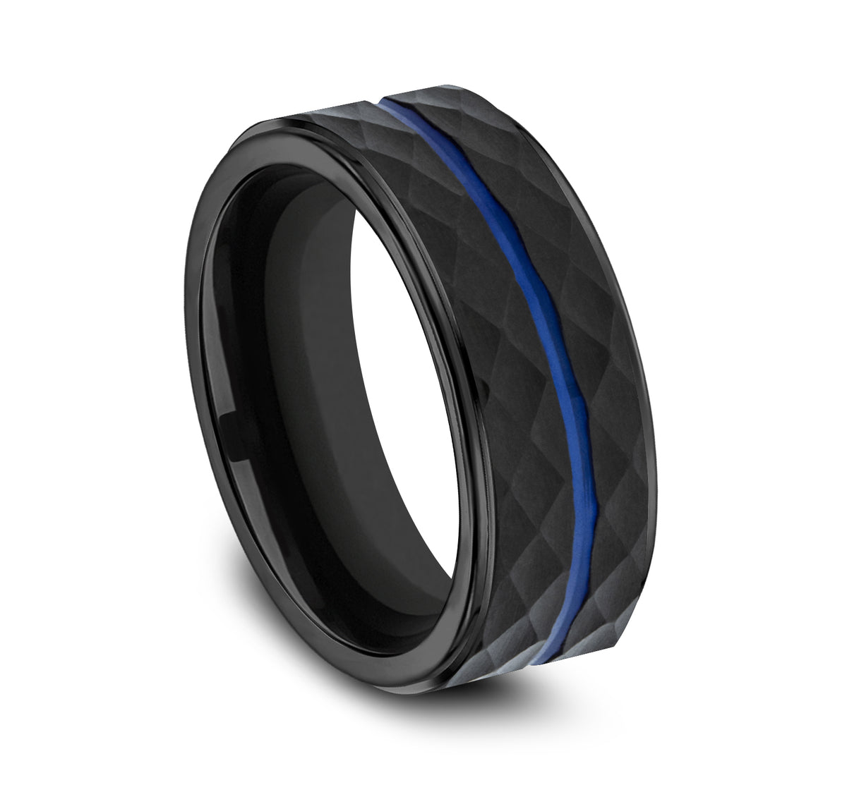 THE MCCLANE 8mm Cobalt Black Benchmark men's wedding band